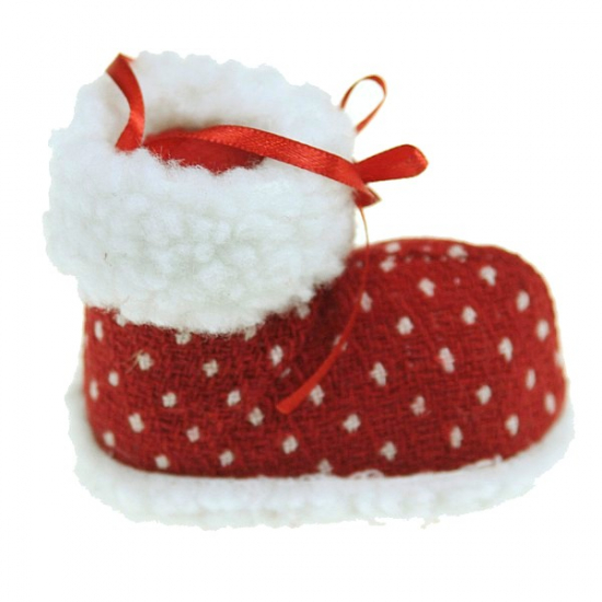 Zokni textil pöttyös 7cm piros