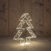 Fenyőfa fém LED-es 36cm fehér