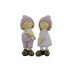 Figura fiú/lány poly gombasapkás 4,5*4*10,5cm lila