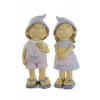 Figura fiú/lány poly sapkás 6*6*15,5cm virággal lila