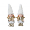 Figura lány terrakotta 21cm  fehér/arany