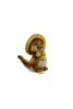 Figura madár poly 5.5*4.5*7.5cm kalapos barna