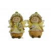 Figura fiú/lány poly levendula 8*4*10cm sárga
