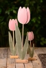 Tulipán filc/fa 58cm 2D rózsaszín